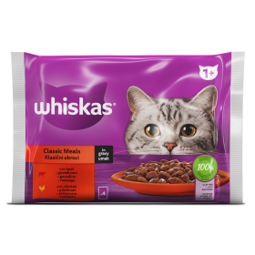 Whiskas 1+ klasični izbor govedina/piletina 4 x 85 g