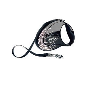 Flexi Glam Splash Crystal M traka 5 m crna