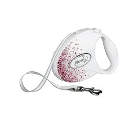 Flexi Glam Splash Pink M traka 5 m bijela